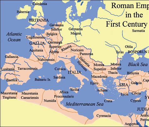 Map of the Roman Empire and its provinces, first century A.D ...