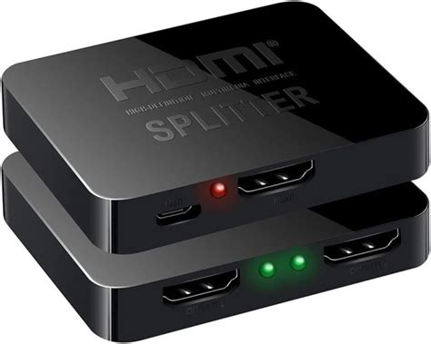 FXDM HDMI Splitter 1 in 2 Out, 4K HDMI 3D Splitter for Dual Monitors, High Speed 2-Port HDMI ...