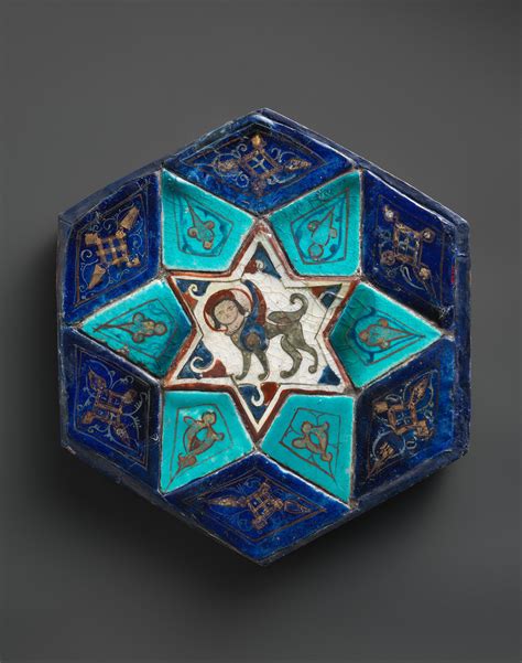 Hexagonal Tile Ensemble with Sphinx | The Metropolitan Museum of Art