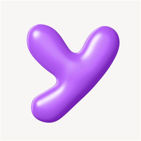 3D purple y letter, isolated | Premium Photo - rawpixel