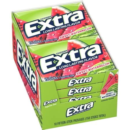 Extra, sugar free sweet watermelon chewing gum, 10 ct - Walmart.com