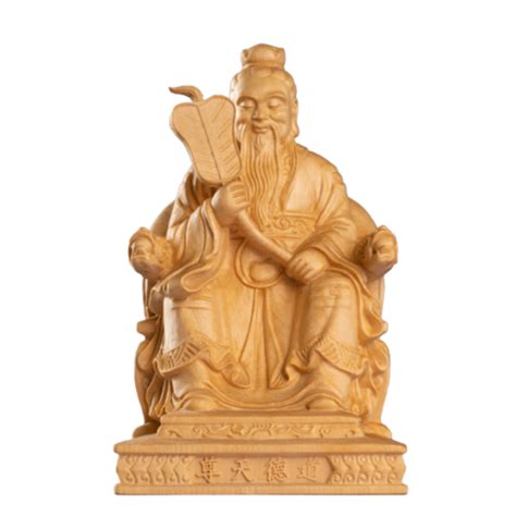 Laozi statue Taoism Guiguzi Statue handmade Immortal with the Fan craft ...