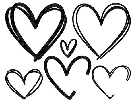 Art & Collectibles Digital Hand Drawn Heart SVG Heart Svg Love Svg ...