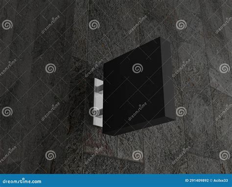 Black Square Box Sign Display for Logo or Brand Mockup Stock Illustration - Illustration of ...