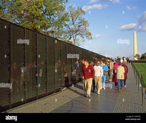 Vietnam Veterans Memorial Wall at The Vietnam Veterans Memorial, National Mall, Washington DC ...