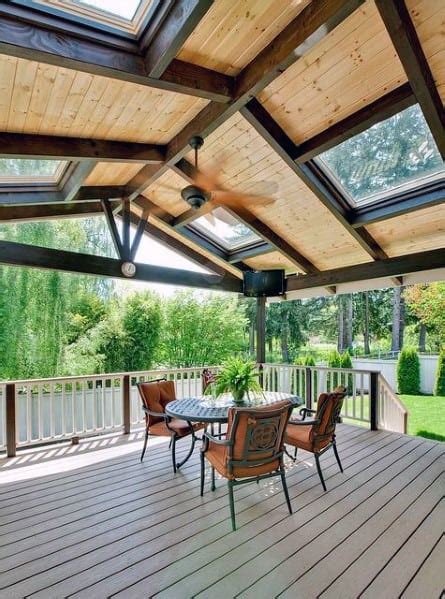 Top 40 Best Deck Roof Ideas - Covered Backyard Space Designs