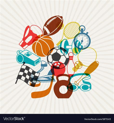 Background with sport icons Royalty Free Vector Image