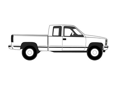 Pickup truck pick up truck black and white clipart clipart kid 2 image #39235