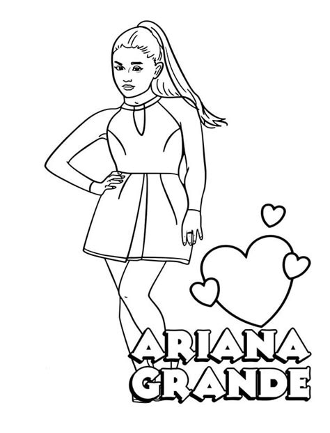 Ariana Grande 2 Coloring Page - Free Printable Coloring Pages for Kids