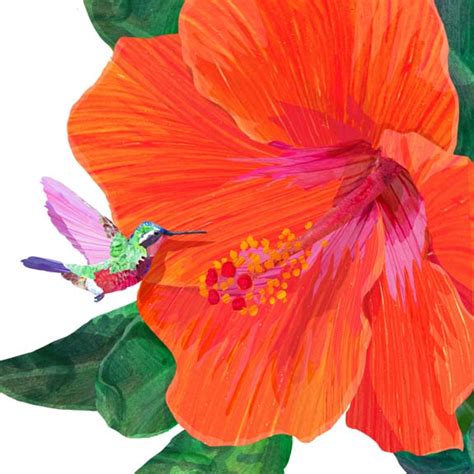 Hummingbird & Hibiscus Wall Art Giclee Canvas or Fine Art Paper – Two ...