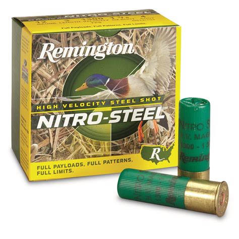 Remington Nitro Steel Shot, 12 Gauge, 3" Shell, 1 3/8 ozs., 25 Rounds - 62227, 12 Gauge Shells ...