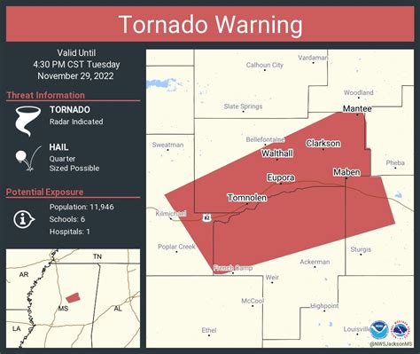 NWS Tornado on Twitter: "Tornado Warning continues for Eupora MS, Maben MS and Mathiston MS ...