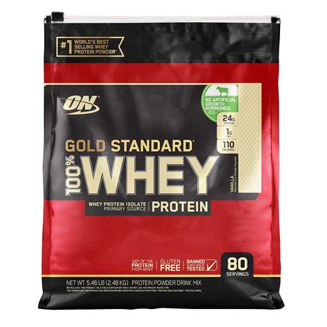 Optimum Nutrition Gold Standard 100% Whey Protein Vanilla, 80 Servings ...