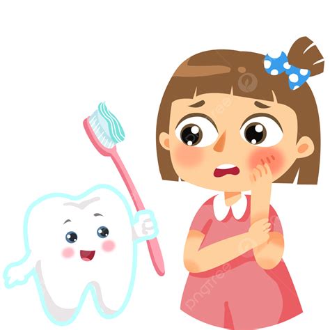 Girl Brushing Teeth Clipart Transparent Background, Love Tooth Day ...