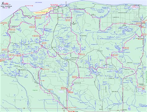 Michigan Snowmobiling Seney / Grand Marais Snowmobile Trail Map ...