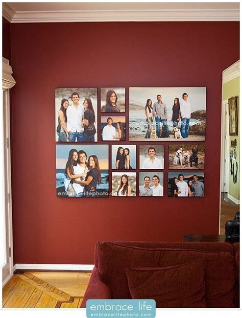 Canvas collage. | Family pictures on wall, Photo wall gallery, Family photo wall