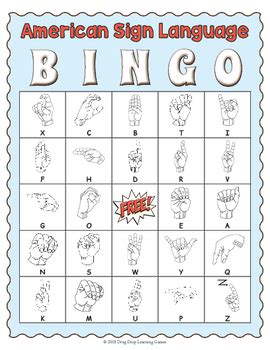 ASL Alphabet - ASL BINGO - American Sign Language BINGO by Drag Drop Learning