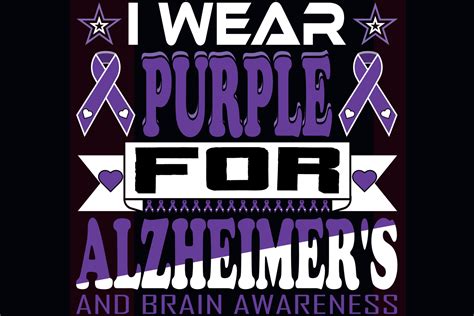 I wear purple for Alzheimer's and brain awareness 24044450 Vector Art at Vecteezy