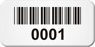 Pre-Numbered Barcode Metal Asset Labels, 0.75in. x 1.5in., SKU: L147-B