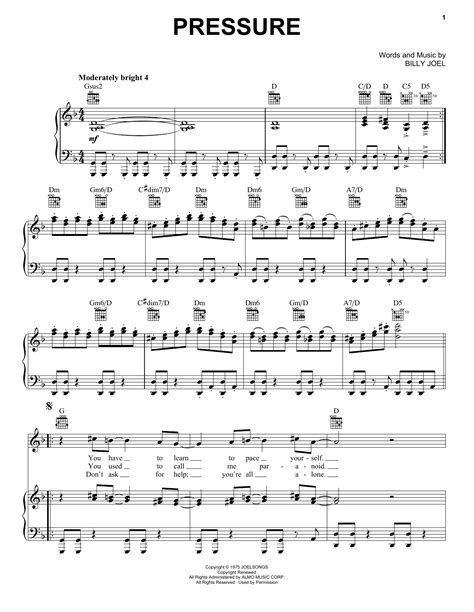 Pressure | Sheet Music Direct