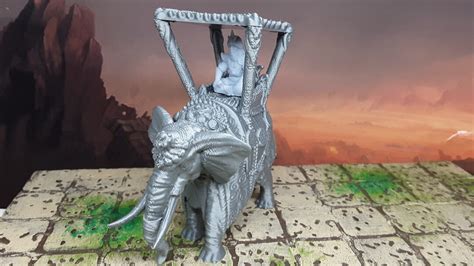 Howdah Saddled Riding Elephant With Arabian Prince Mini Miniature Figure 28mm 32mm Fantasy ...