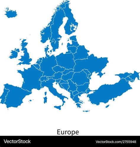 Detailed map of europe political map with borders Vector Image