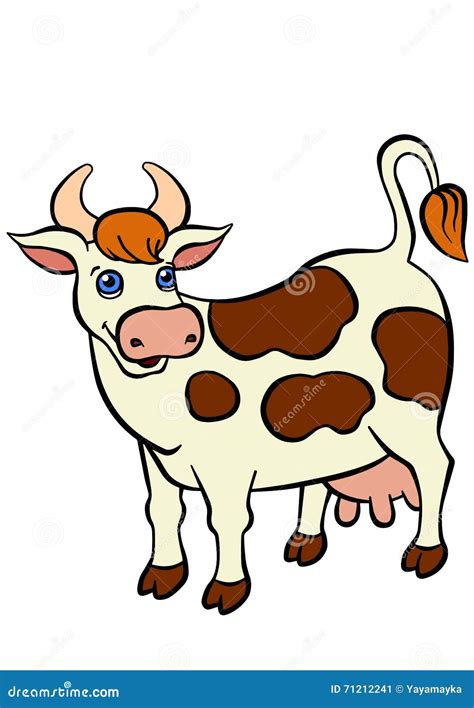 Cartoon Farm Animals for Kids. Cute Cow. Stock Vector - Illustration of ...