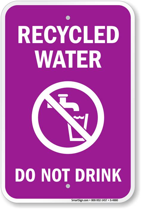 Recycled Water Do Not Drink (with symbol) Signs, Recycled Water Signs ...