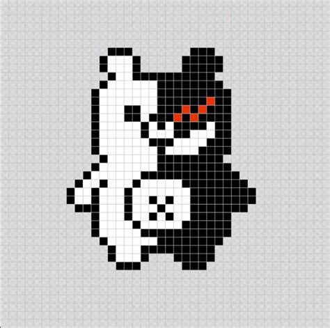 Monokuma - Danganronpa (Anime) Pixel Art Patterns | Pixel art, Pixel art pattern, Easy pixel art