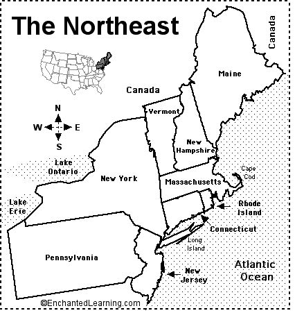 Northeast States And Capital Map