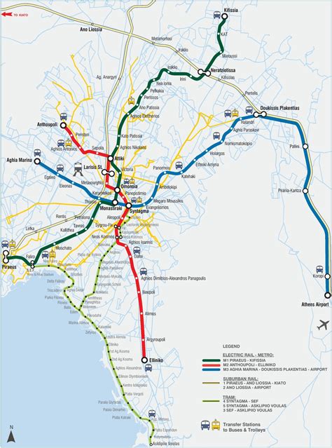 Athens metro map - Ontheworldmap.com