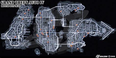 Grand Theft Auto IV - Hotspot Map