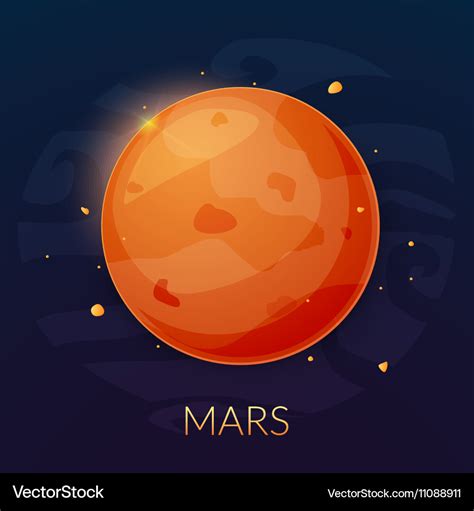 The planet Mars Royalty Free Vector Image - VectorStock