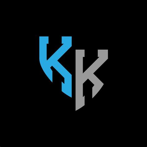 KK abstract monogram logo design on black background. KK creative ...