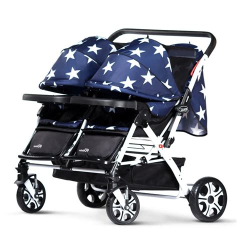 Baby Twins Double Luxury Stroller Newborn Foldable Brand Kinderwagen Pram Shockpoof Travel ...