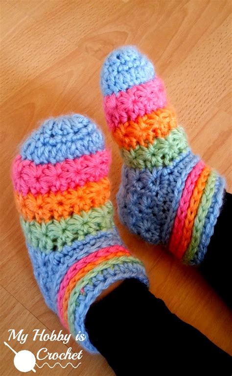 My Hobby Is Crochet: Starlight Toddler Slippers - Free Crochet Pattern with Tutorial