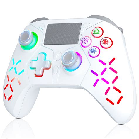 Wireless Controller for PS4 with RGB LED Light Compatible with ...