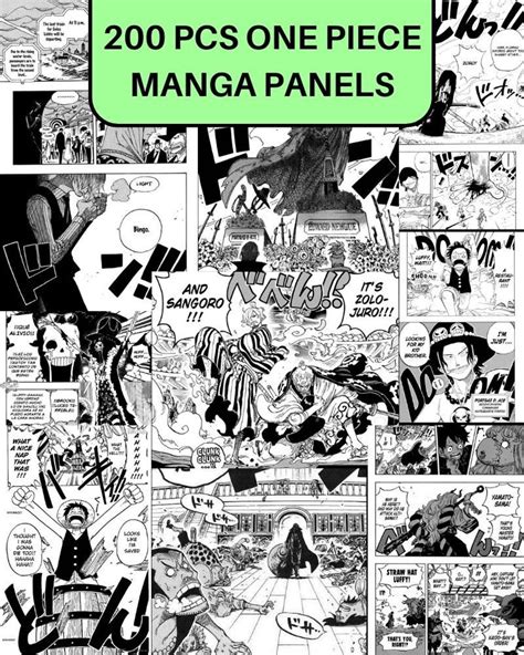 One Piece 200 PCS Manga Panels Wall Collage insant Digital Download Manga Poster Manga Panels ...