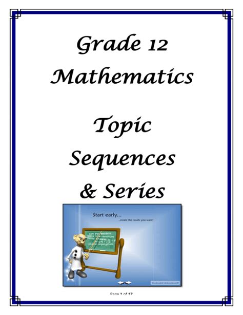 Grade 12 Mathematics (Sequences & Series)