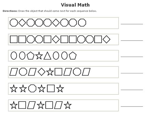 Visual Math Worksheets Maker Sample- Pattern Recognition