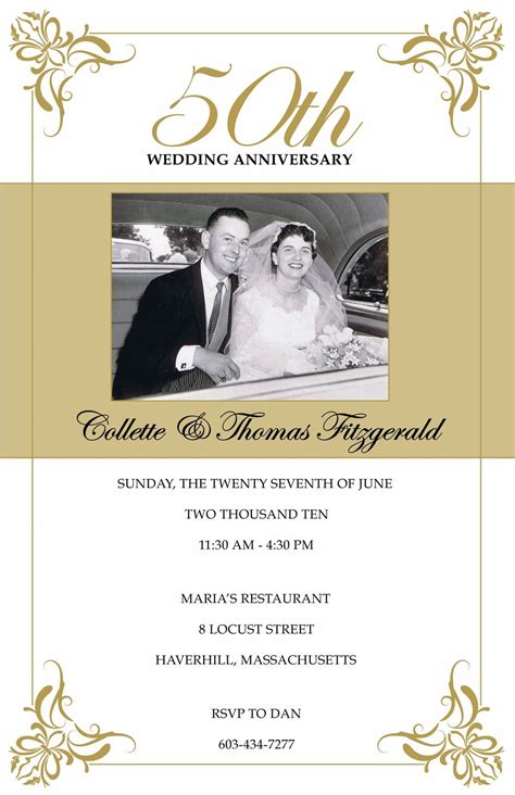 50th Wedding Anniversary Invitations | 50th anniversary invitations, Anniversary party ...