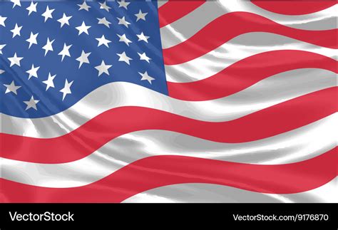 Usa flag waving Royalty Free Vector Image - VectorStock