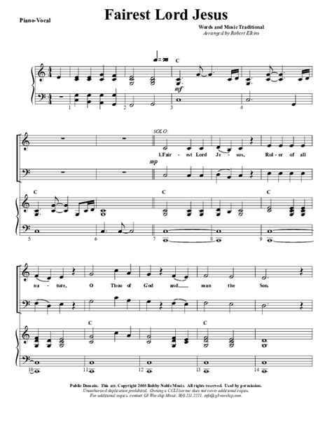 Fairest Lord Jesus Sheet Music PDF (G3 Worship) - PraiseCharts