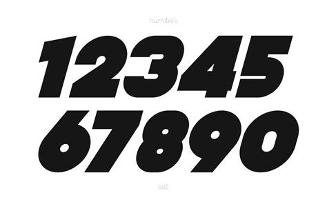 Set of numbers bold italic style 7653783 Vector Art at Vecteezy