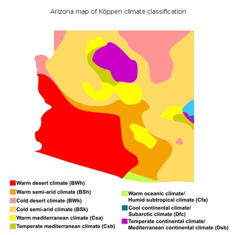 File:Arizona map of Köppen climate classification.svg - Wikimedia Commons