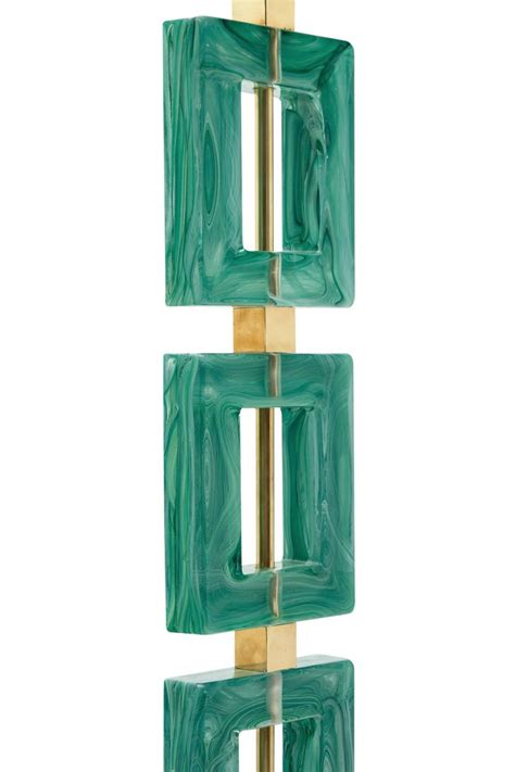 Brass and Jade Green Murano Glass Floor Lamp at 1stdibs