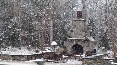 Outdoor fireplace and snow | Outdoor fireplace, Outdoor, New england homes