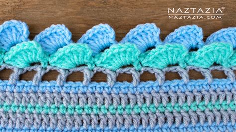 How to Crochet Double Shell Border Edging - Naztazia