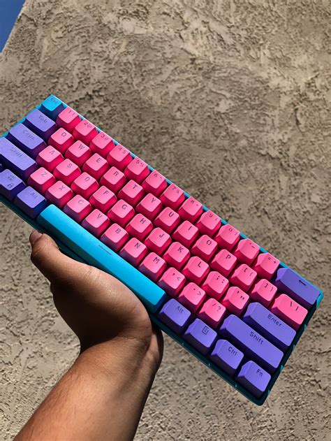 Custom GK61 60% RGB Gaming Keyboard Build Pink Blue and Purple | Etsy