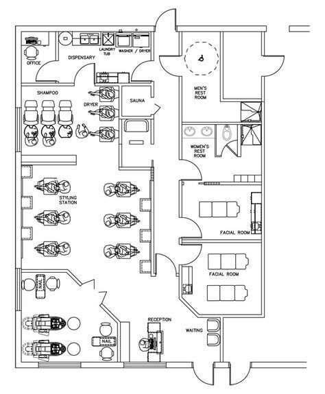 Beauty Salon Floor Plan Design Layout - 1700 Square Foot | Beauty salon design, Floor plan ...